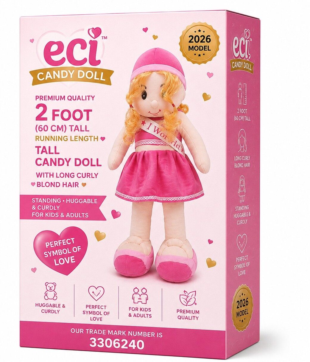 eci 2026 Model Premium Quality 2 Feet Tall Candy Doll with Long Curly Blonde Hair - 150 mm-picture-14