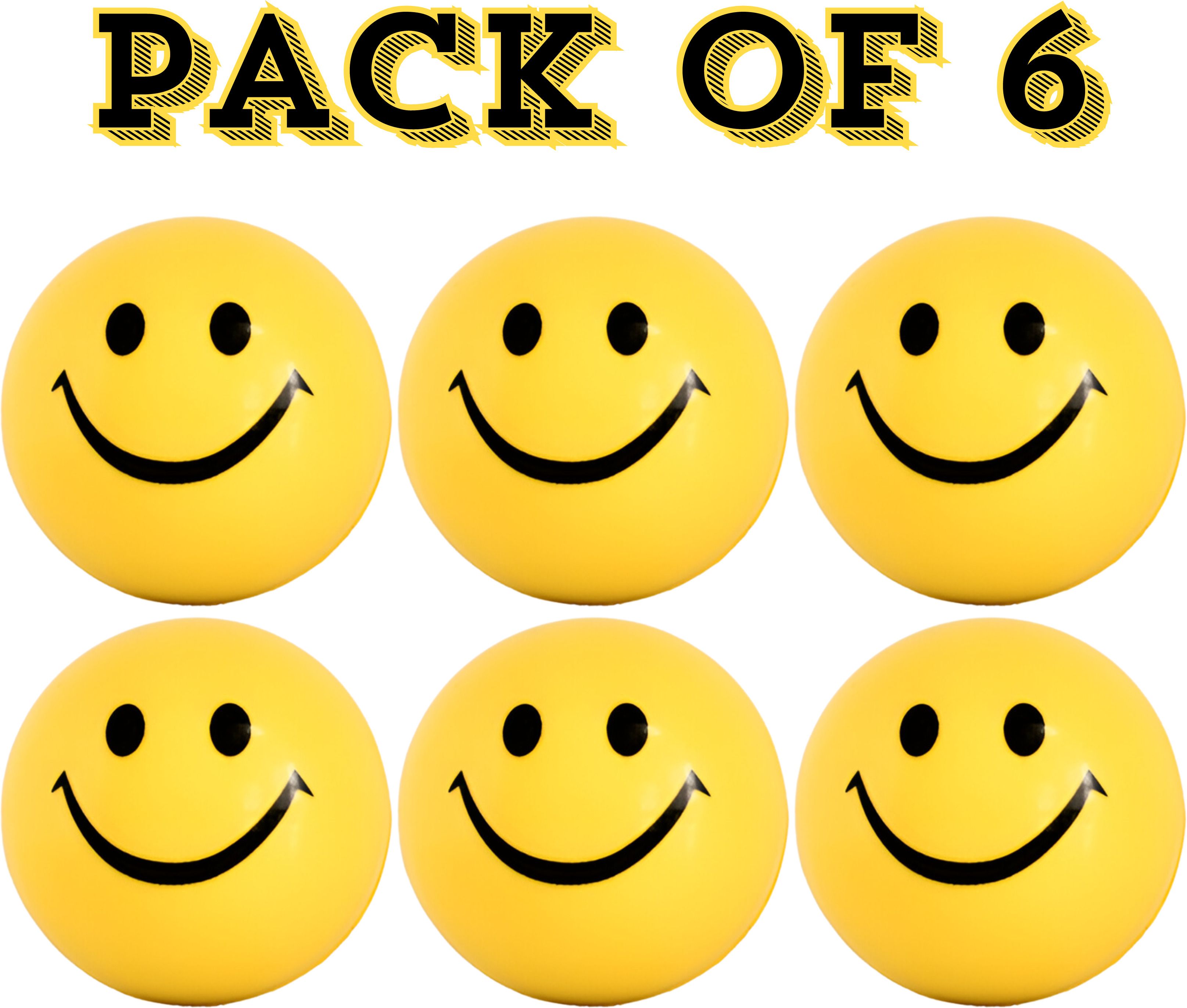 Yellow Smiley Face ball for kids & Adult & Stress reliever soft ball | set of 6- 3 inch