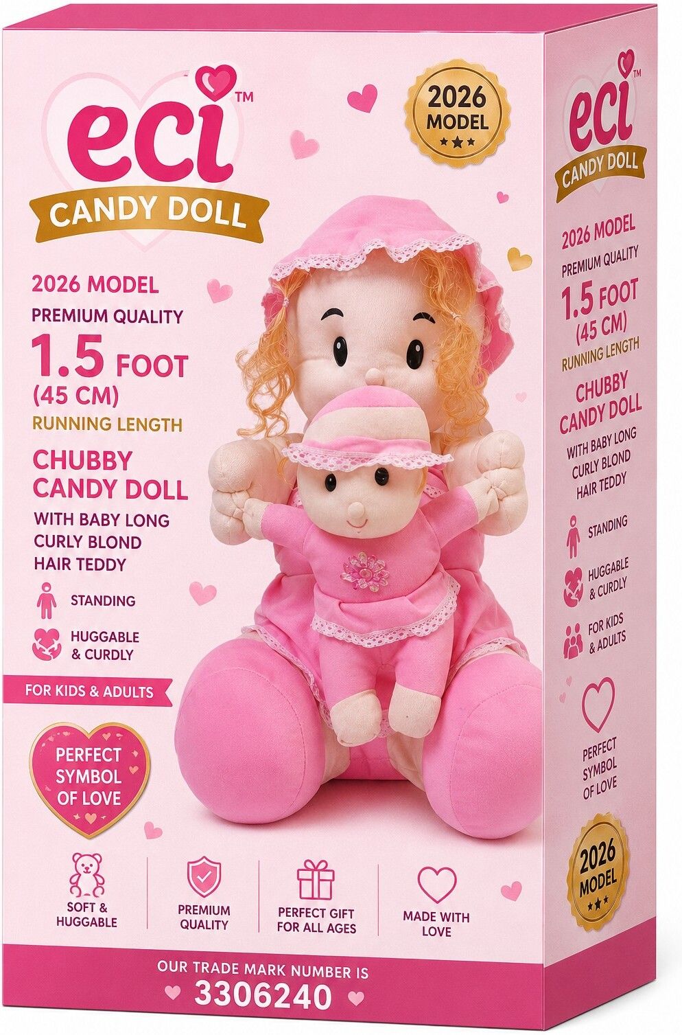 eci 2026 Model Premium Quality 1.5 Feet (45 cm) Chubby Candy Doll with Baby - 180 mm-picture-13