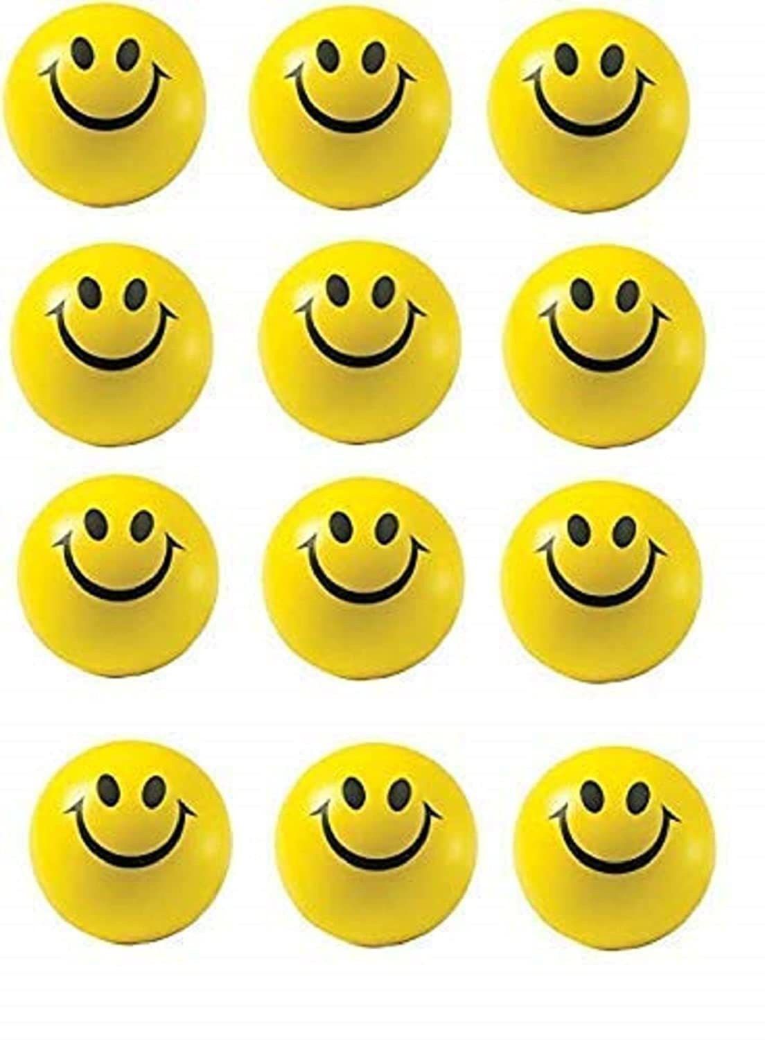 Yellow Emoji Happy Smiley Face Squeeze Sponge Balls (Set of 12 )- 22 mm-image-48