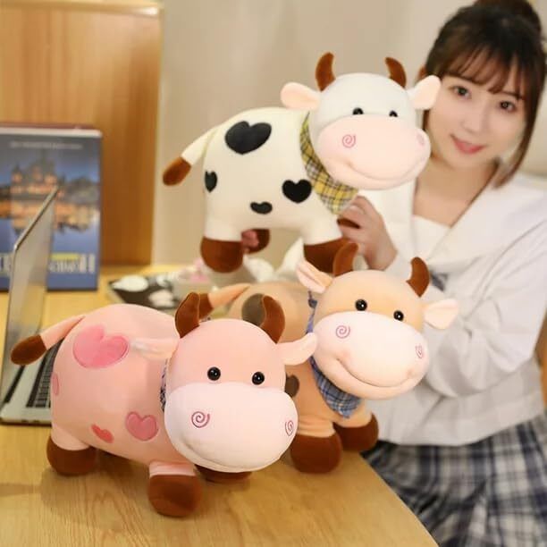 hellobear Pack of 3 Milky Moo Cow Plush Toy Stuffed Animal Gifts for Kids/Girls - 28 cm-picture-38