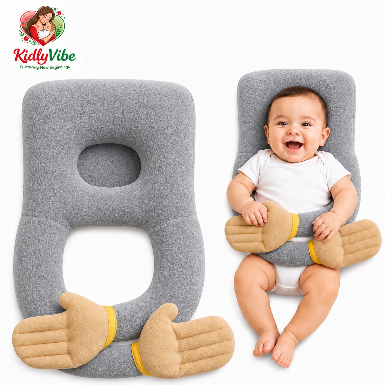 kidlyvibe Baby Hugging Pillow - 42 cm-picture-18