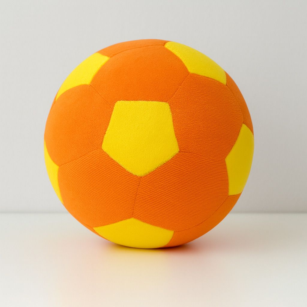 Soft Foam Soccer Ball, Orange and Yellow, Indoor and Outdoor Play - 20 cm-image-41