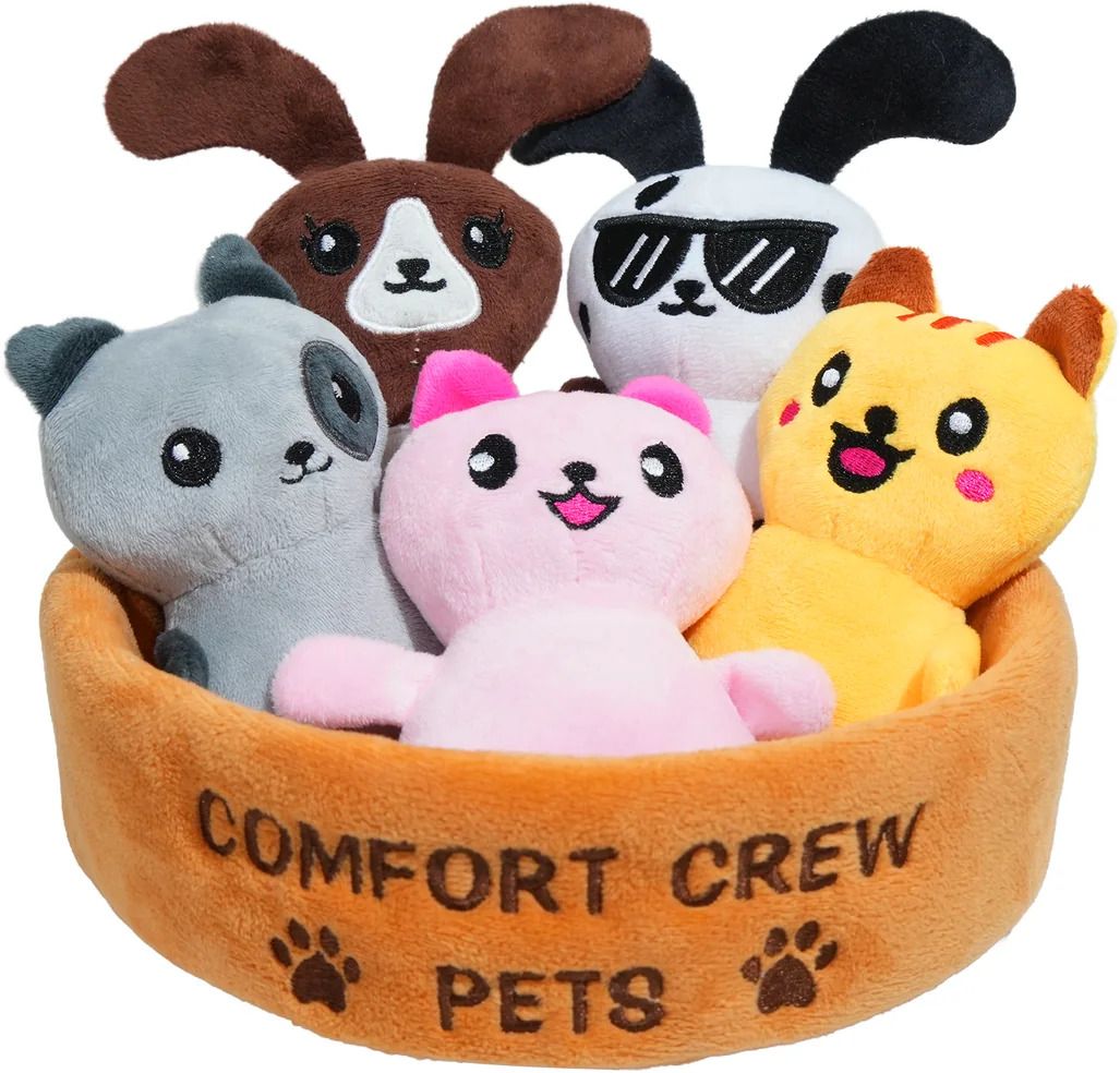 jellico Comfort Crew pets Plushies, Cute Desk Buddies, Set of 3 with Basket - 23 cm-picture-29