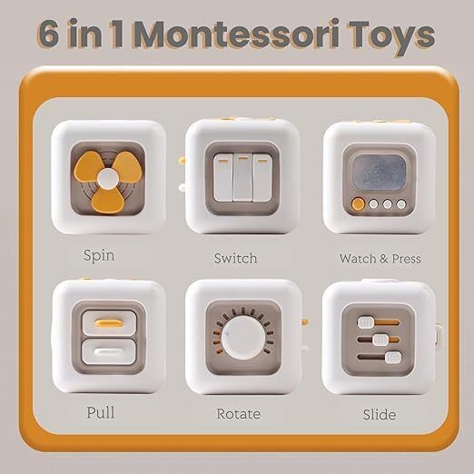 6 IN 1 ACTIVITY CUBE Car Travel Toys Busy Activity ,Learning Birthday Gifts Baby - 14.6 mm