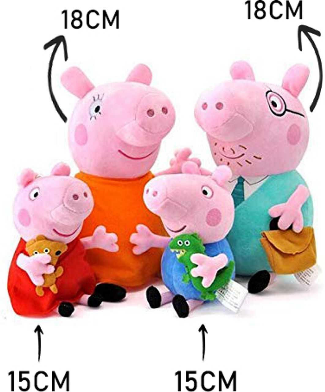 best4u toys Peppa Pig 4 PCS Soft Toy Set Peppa, George, Mummy & Daddy Pig Cute Plush for Kid - 18 cm-picture-25