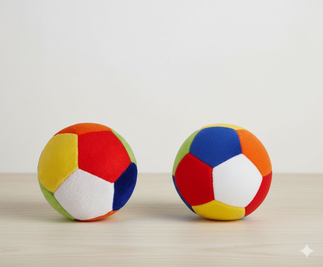 Combo Pack of 2 Soft Multicolor Balls for Kids | Premium Plush Baby Play Balls - 10 cm-image-33