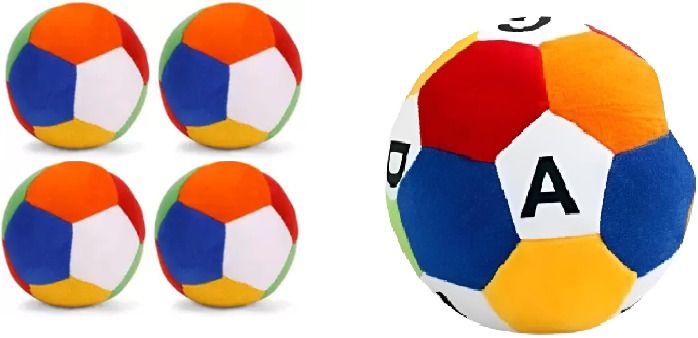 Best Quality Super Soft small jigle Balls(4) & Football Combo Toy for kids- 25 cm-image-30