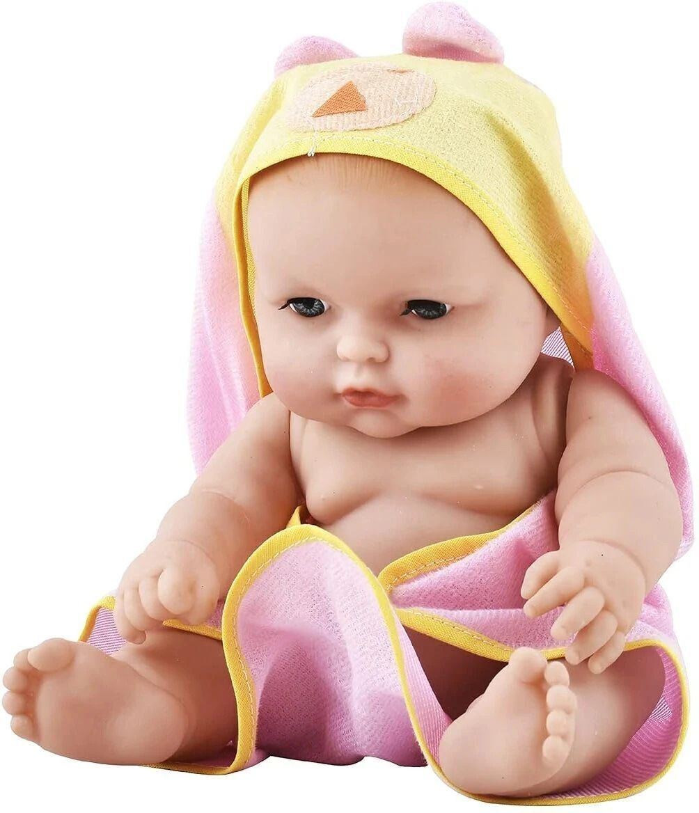 Natural Looking Baby Toy Wearing a Towel with Movable Hand - 22 cm-image-2