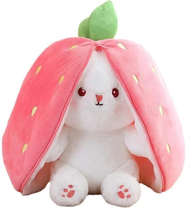 Toy City Reversible Bunny Stuffed soft Toy Strawberry Bunny Plush Rabbit Toy - 28 cm-image-38