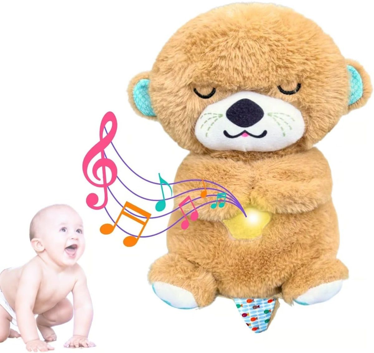 super toy Teddy Bear Plush with Breathing Heartbeat - Adorable Gift for Kids & Adults- 25 cm-picture-9