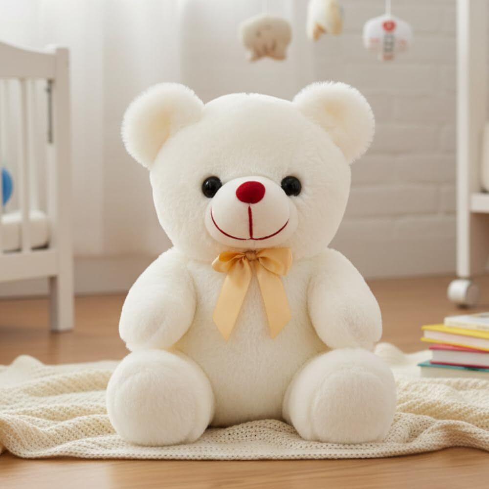 Premium Soft Plush Teddy Bear with Satin Ribbon for Kids Birthday Valentine Gift - 27 cm-image-33