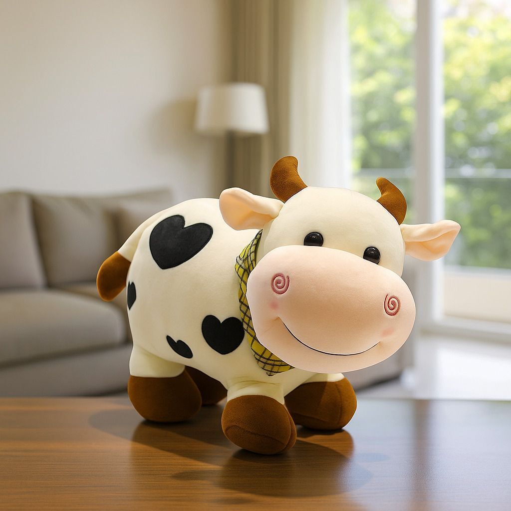 hellobear Cow Soft Toy for Kids and Couples Cuddly Plush for Bedroom Decoration AB1246 - 24 cm-picture-33