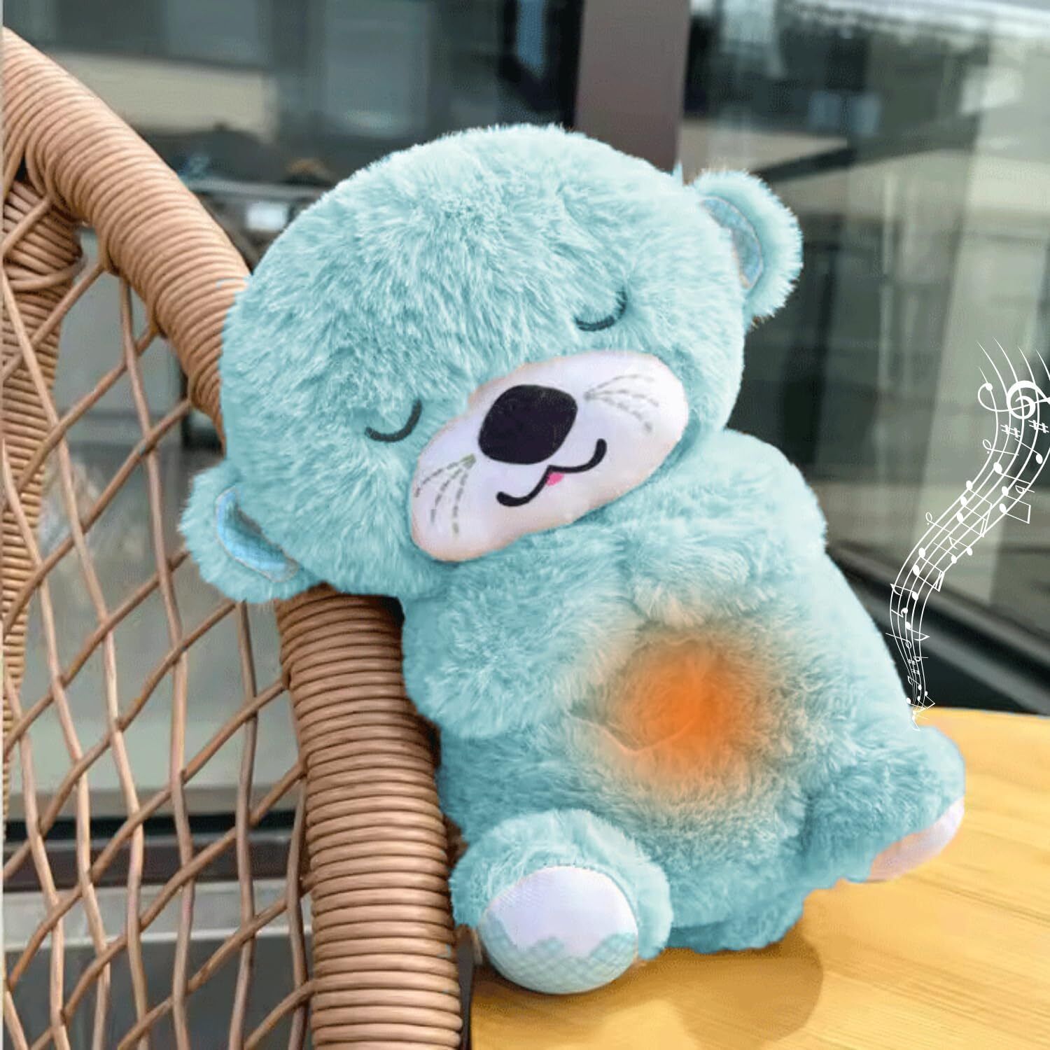 Breathing Teddy Creative Light-Up Electric Plush Breathable Soothing Soft toy - 25 cm