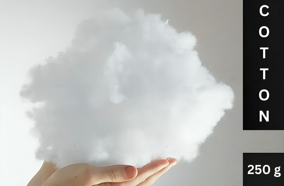 Polyester Synthetic Cotton Filling for Cushion, Pillow & Toy Stuffing (250g) - 10 cm