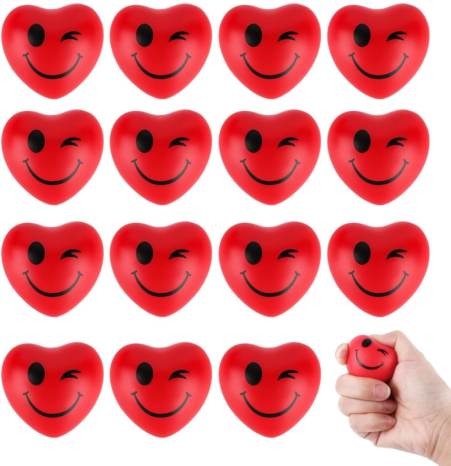 20 Pcs Heart Stress Balls Bulk Hearts Squeeze Ball for Stress - 8 mm