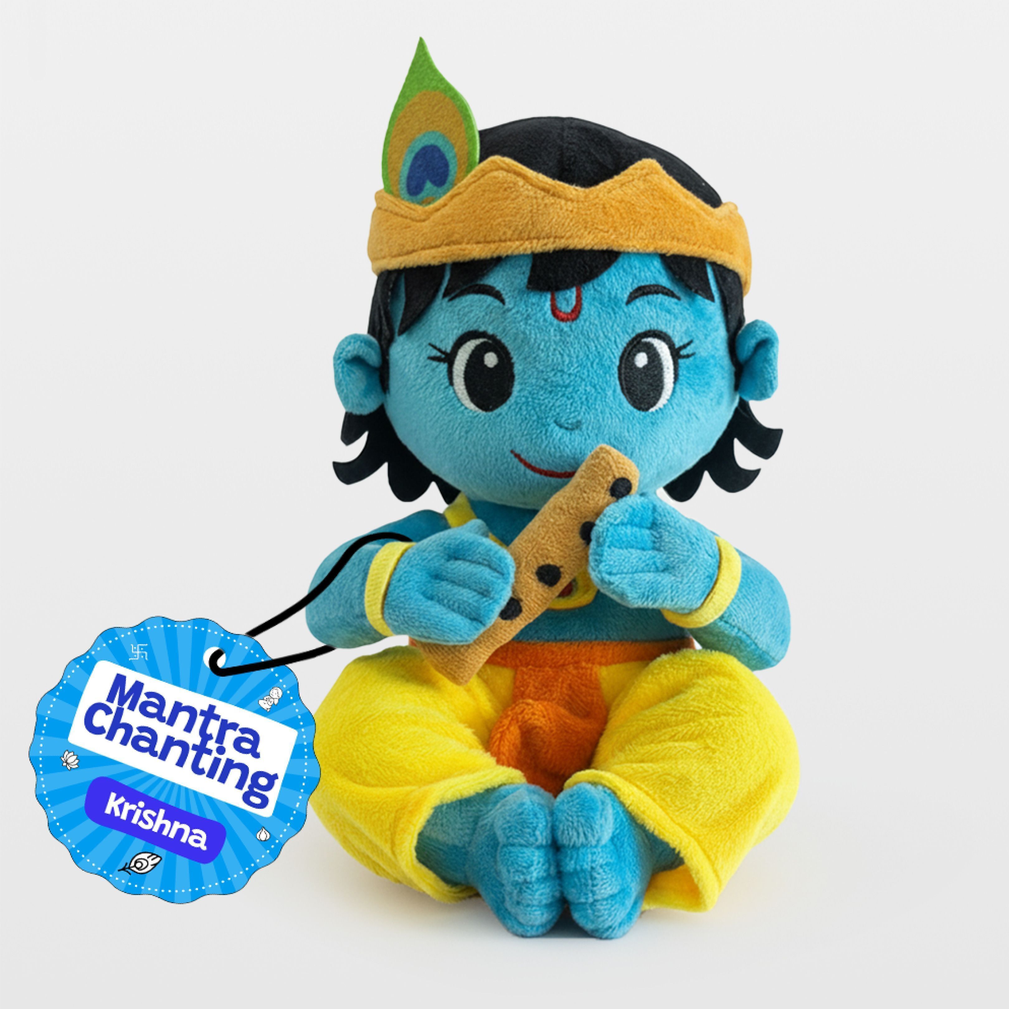 Divine Mantra Chanting Baby Krishna Soft Toy with 8 Preloaded Mantras & Aartis - 28 cm-image-46