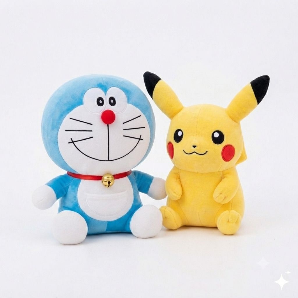 xortic Cute Plush soft stuff pack of 2 Doreamon Pikachu Toys for kids,gift,girl - 22 cm-picture-47