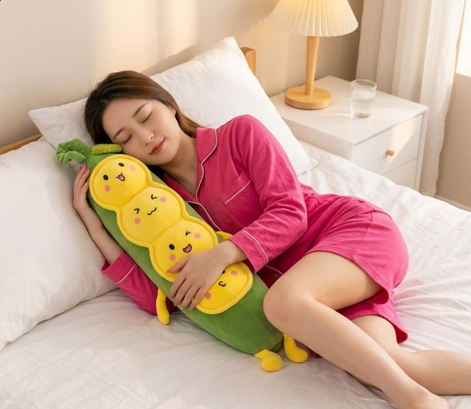 Pea Plush Toy Snuggling Soft Plush Pea Doll for Teens Boys Girls Family - 50 cm-image-17