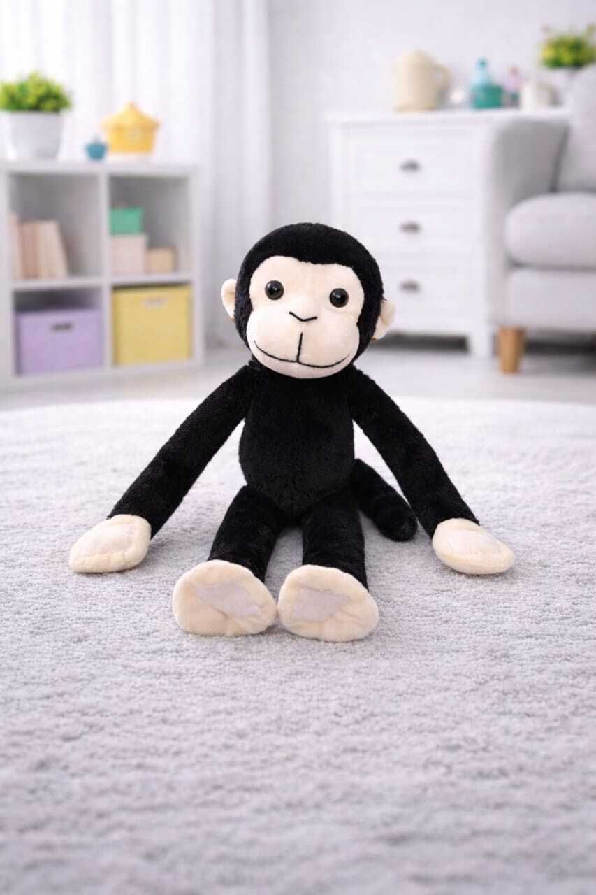 Cute Black Monkey Soft Toy for Kids | Long Arms & Legs Stuffed Plush - 10 cm-image-32