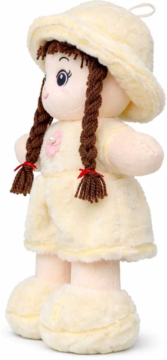 Plush Stuffed Toy for Kids Dress, Braided Hair, Flower Brooch – Ideal Gift Girls - 40 cm-image-28