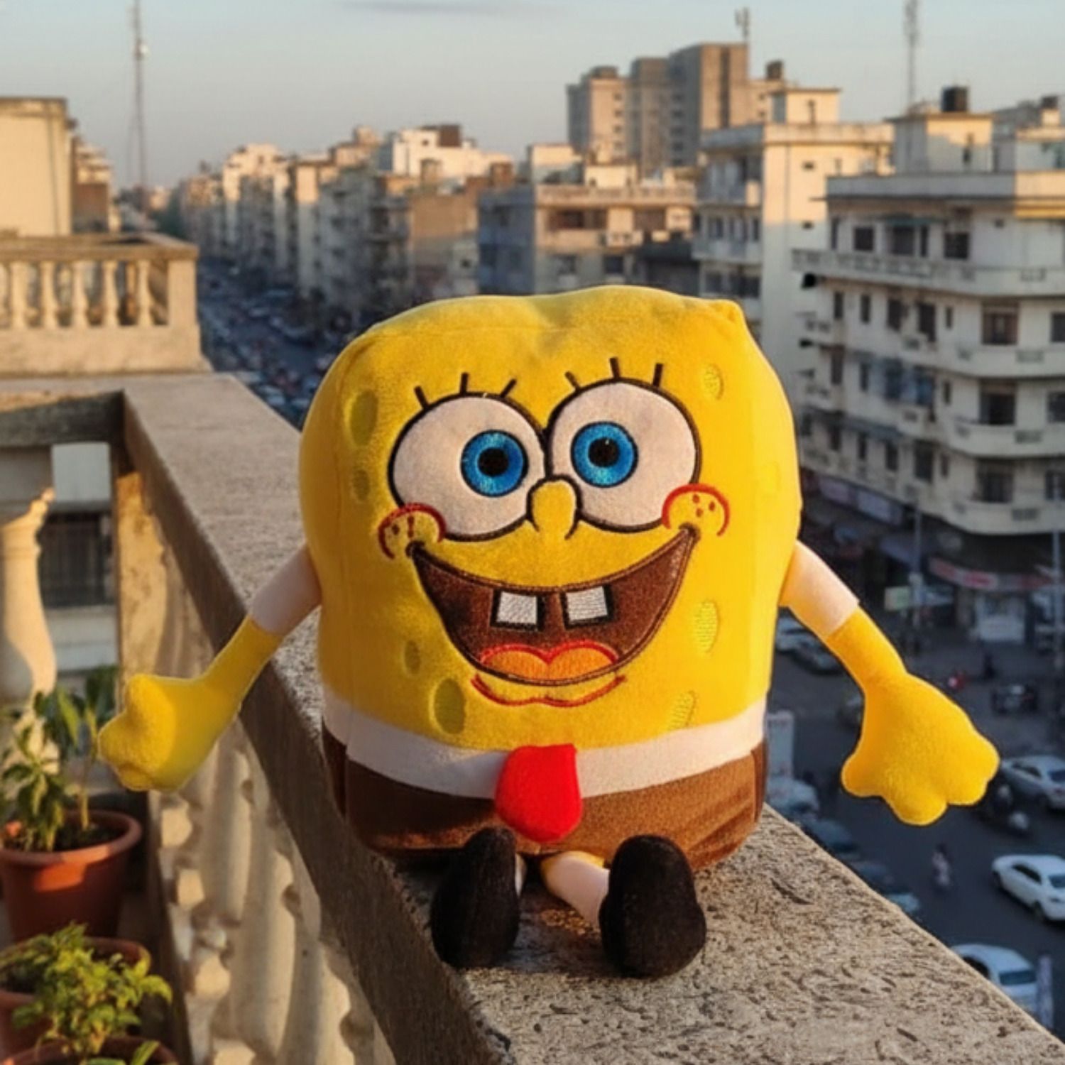 jr jack & rose Yellow Sponge Bob Cartoon Plush Doll - 30 cm-picture-20