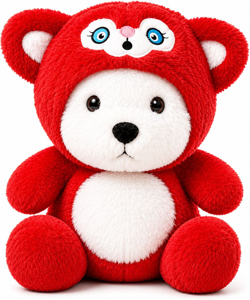eston Hoodie Teddy Bear Soft Toy Cute Red Stuffed Convertible Gift For Girls - 45 cm-picture-12