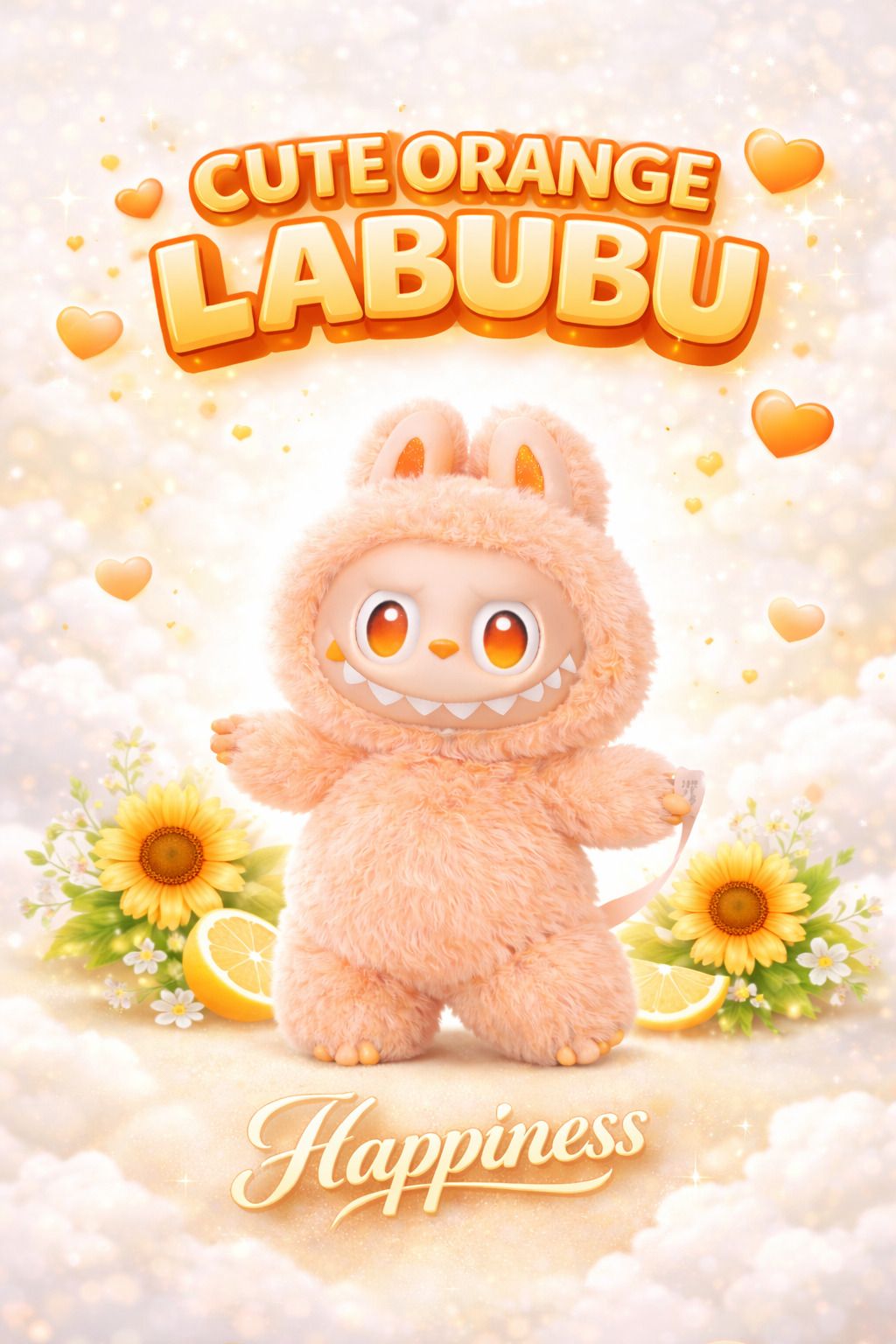Orange Labubu Doll-Big Into Energy Happiness Edition|Soft Plush Gift Collectible - 17 cm-image-18