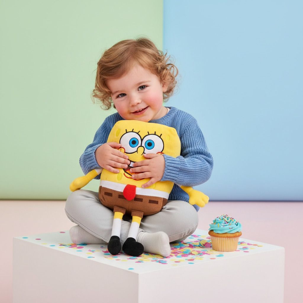 jr jack & rose Yellow Sponge Bob Hugging Plush Doll for Kids - 30 cm-picture-19