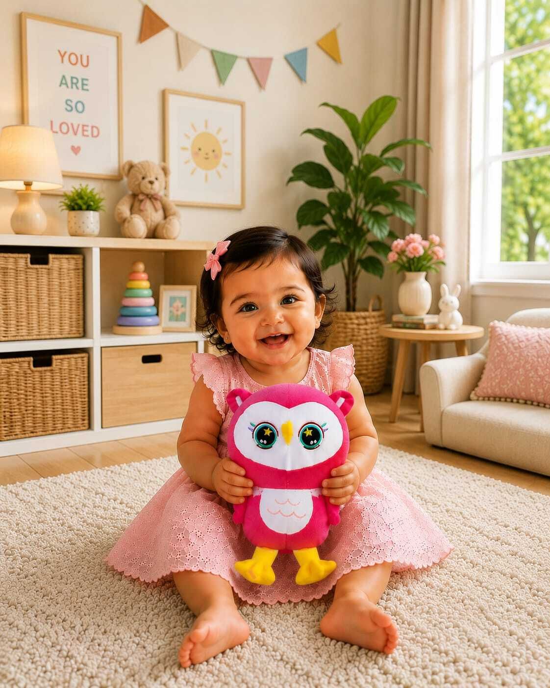 tiny tales Cute Cuddly Owl Bird Stuffed Soft (IND*052)Plush Kids - 21 cm-picture-32
