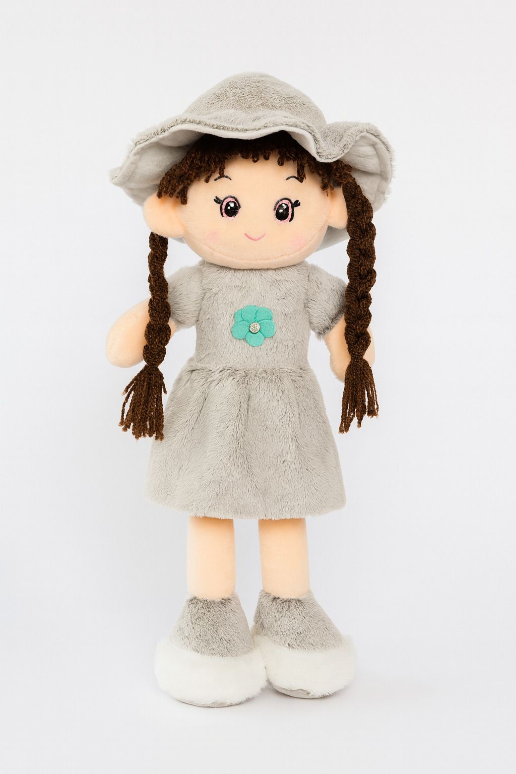 Soft Plush Doll with 2 Shade Black Dress & Hat | Cute Doll Kids and Girls - 45 cm