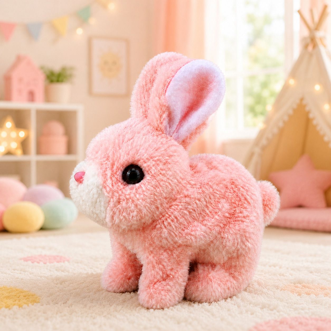 ajdk mart Battery Operated Moving Bunny with Soft Plush Polyester Fabric - 18 cm-picture-29
