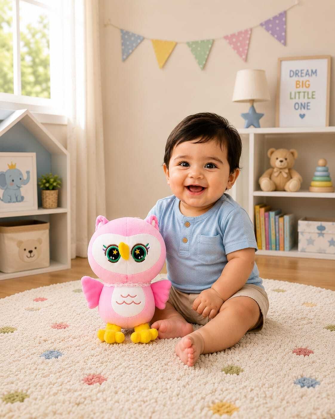 tiny tales Stuffed Owl Animal for(IND*0124) Baby Girls & Boys, - 21 cm-picture-35