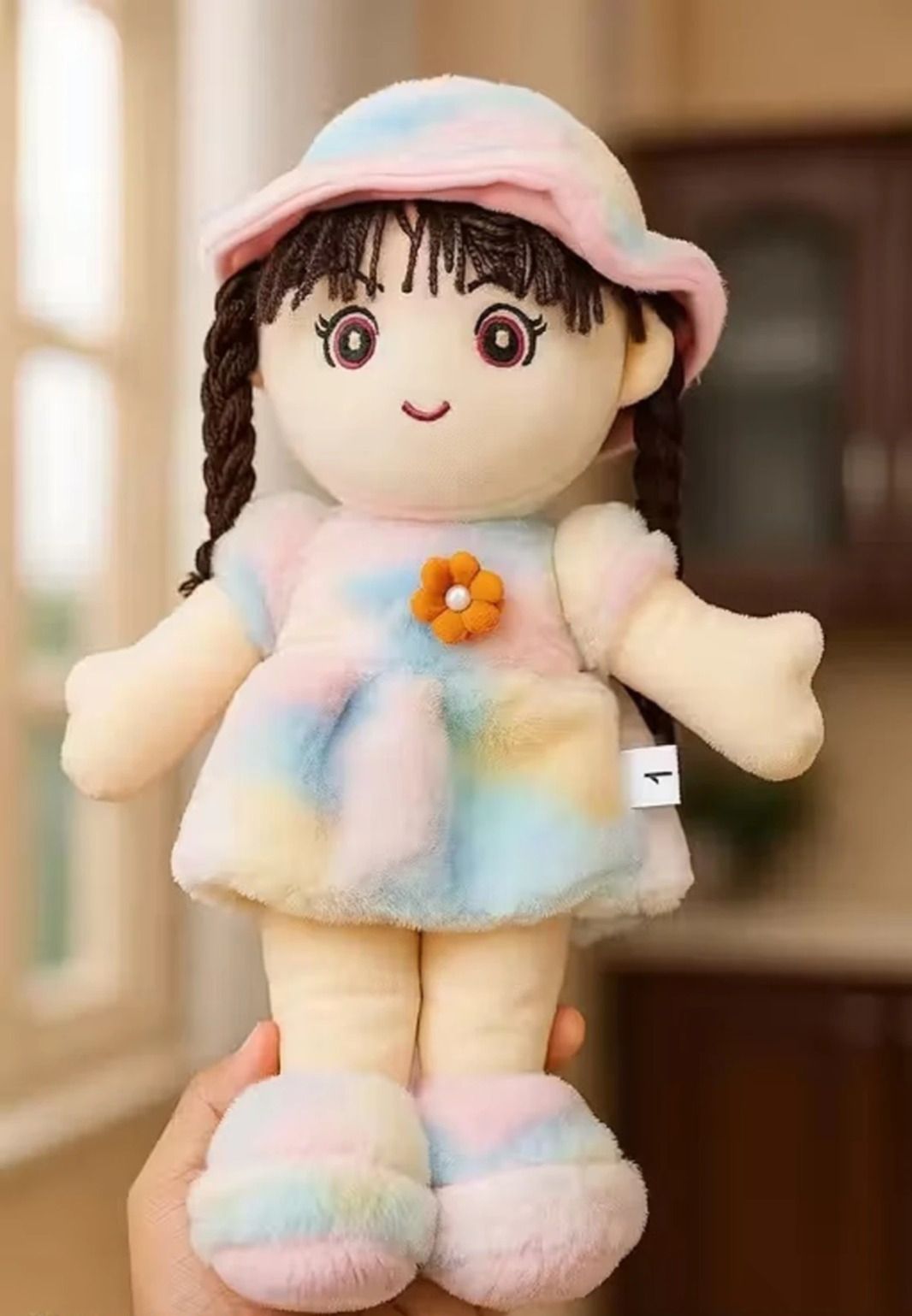 Rainbow Blossom Soft Plush Doll with Cute Hat - 25 mm-image-21
