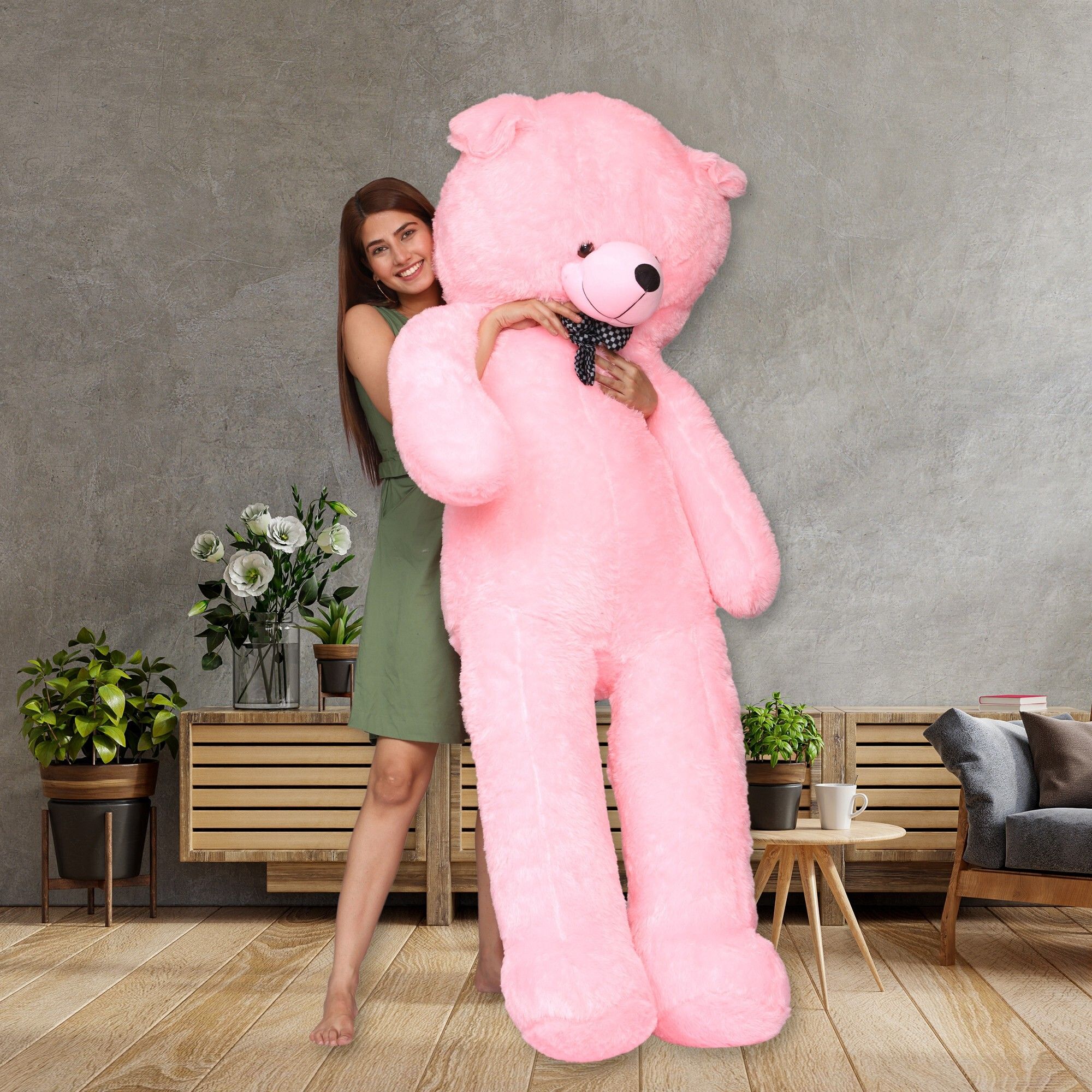 4 feet Soft Toys /Huggable Pink color Teddy Bear for Girlfriend/Birthday- 119.9 cm-image-6