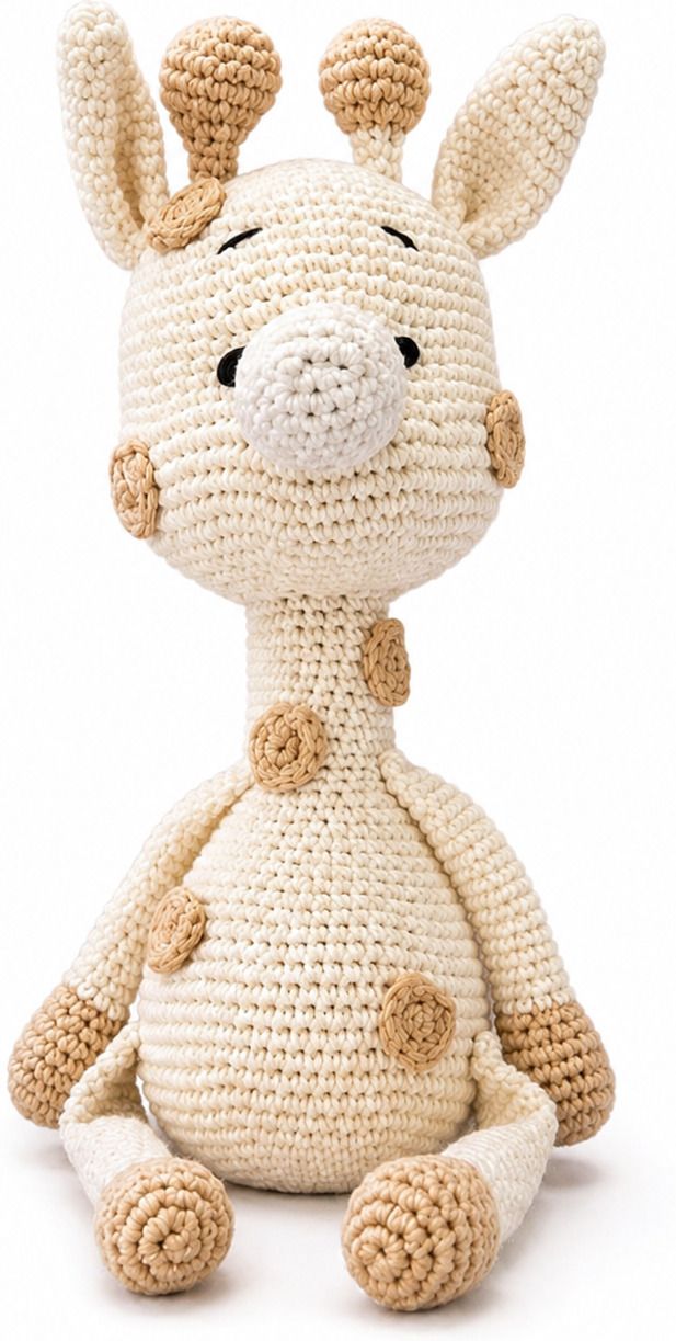 creative n colourful Handmade Crochet Giraffe Toy|Soft Amigurumi Animal Plush Doll|Cute Baby Gift Toy - 8 inch-picture-14