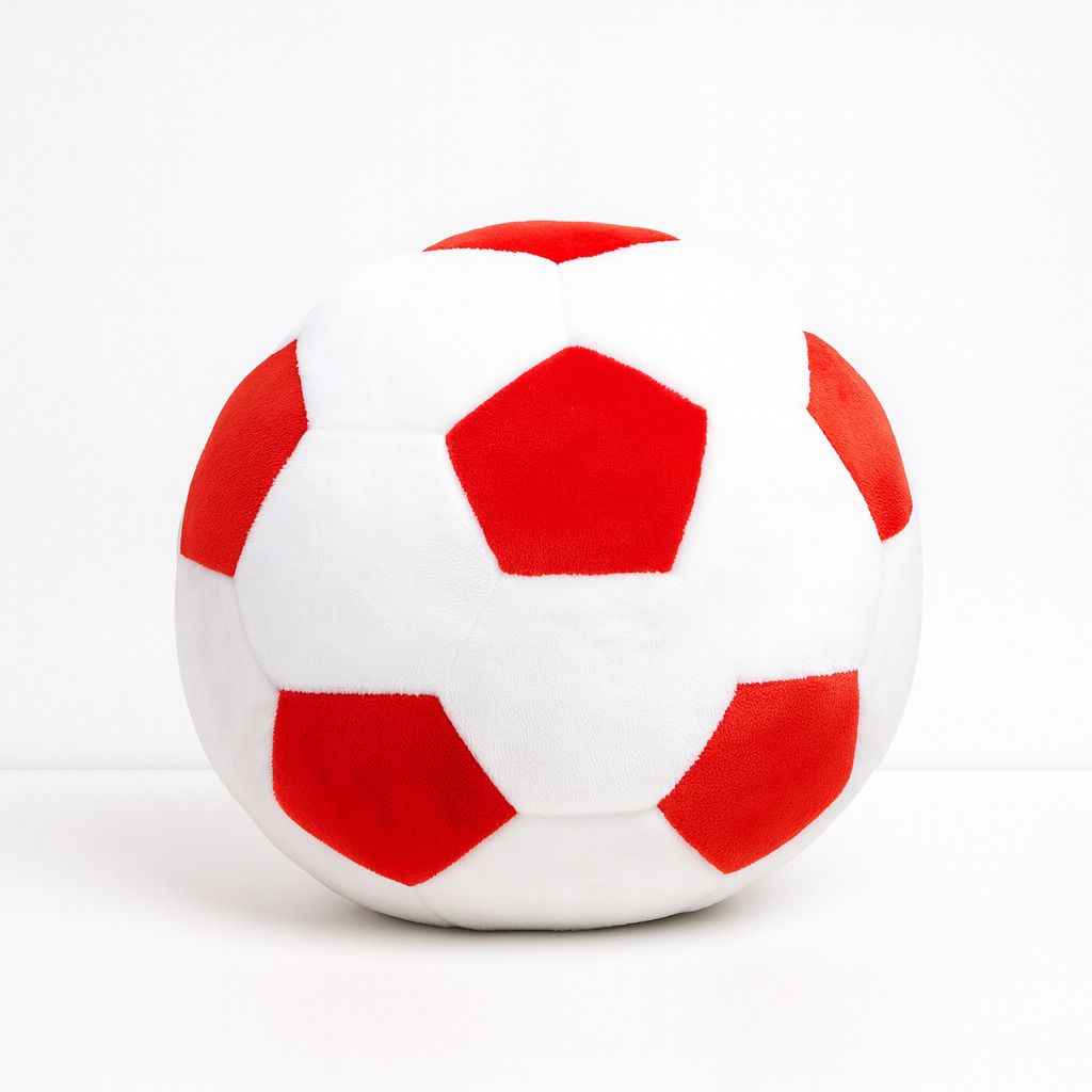 Soccer Ball, Red and White, Classic Hexagonal Pattern - 20 cm