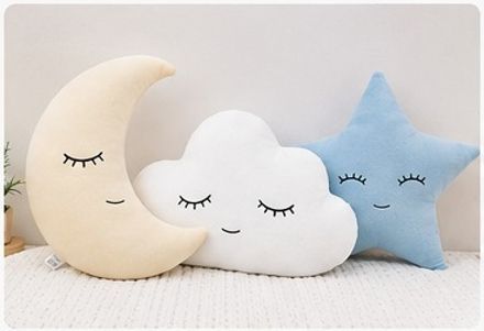 wakevibes Pack of 3 Moon Cloud Star Plush Pillows Soft Toys for Kids - 280 mm-picture-29