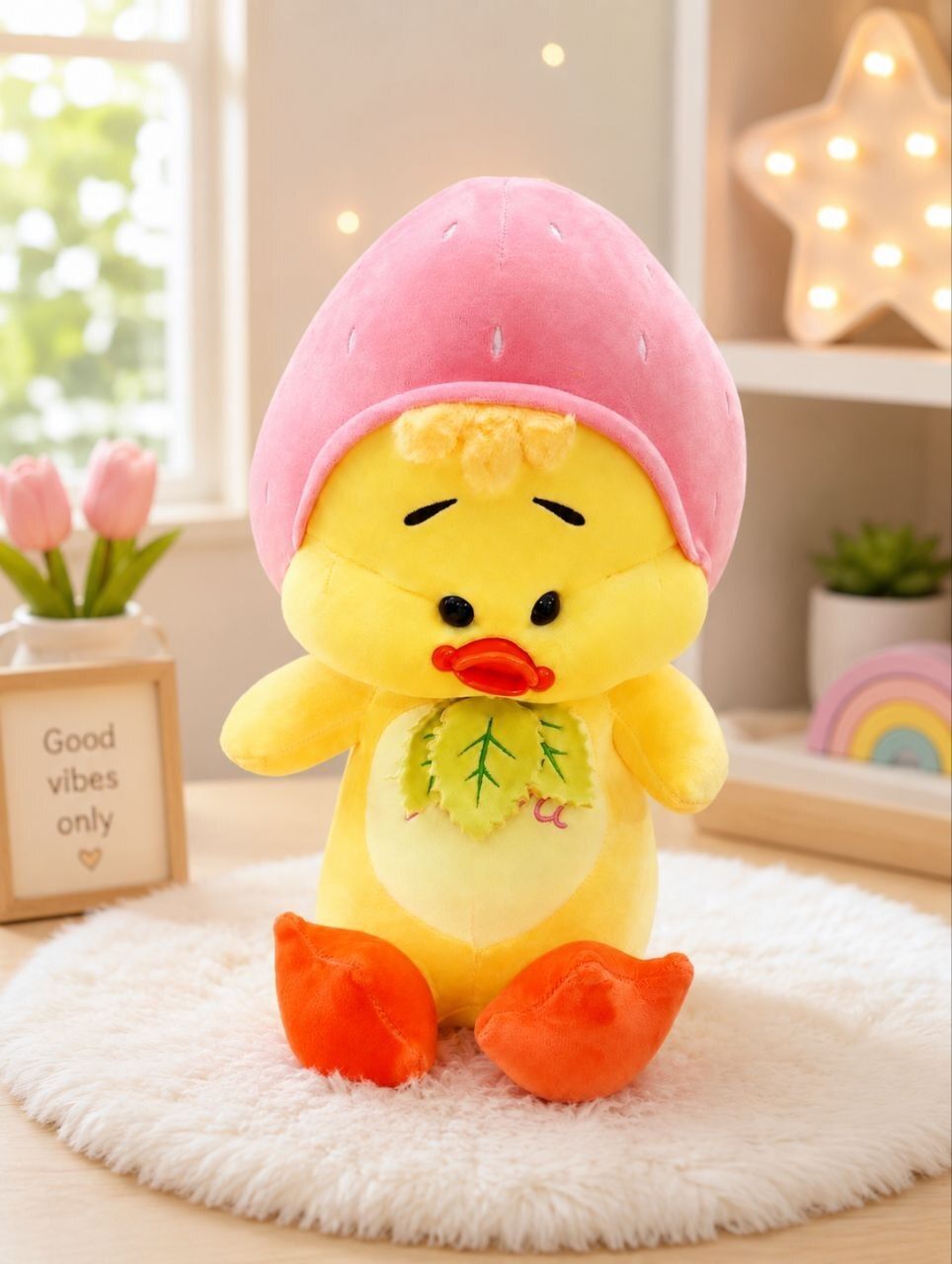Stuffed Leaf Cap Duck Toy - 45 cm-image-1