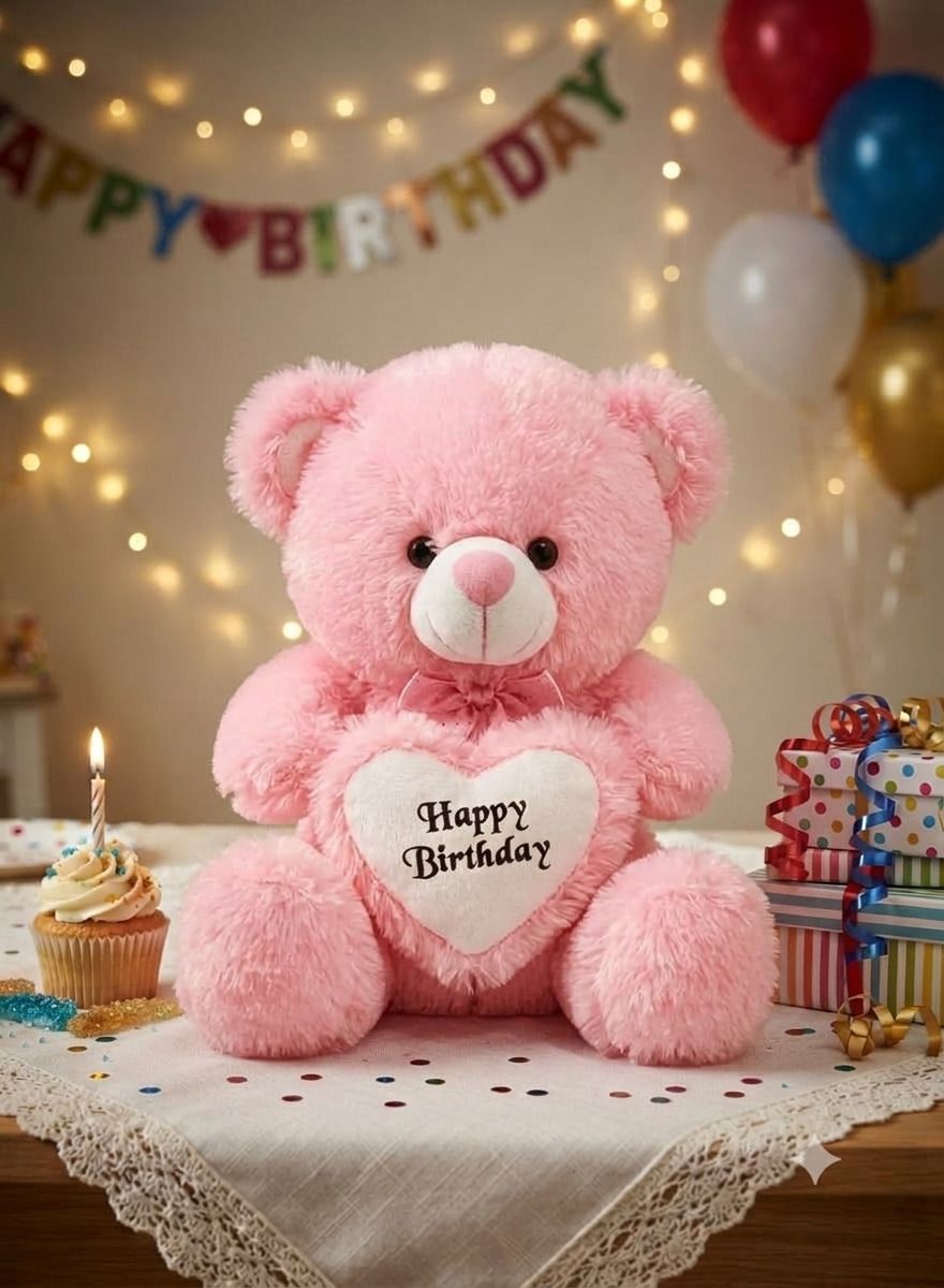 jinga bela Pink Happy Birthday Teddy Bear Cute Cuddle 30 cm - 30 cm-picture-40