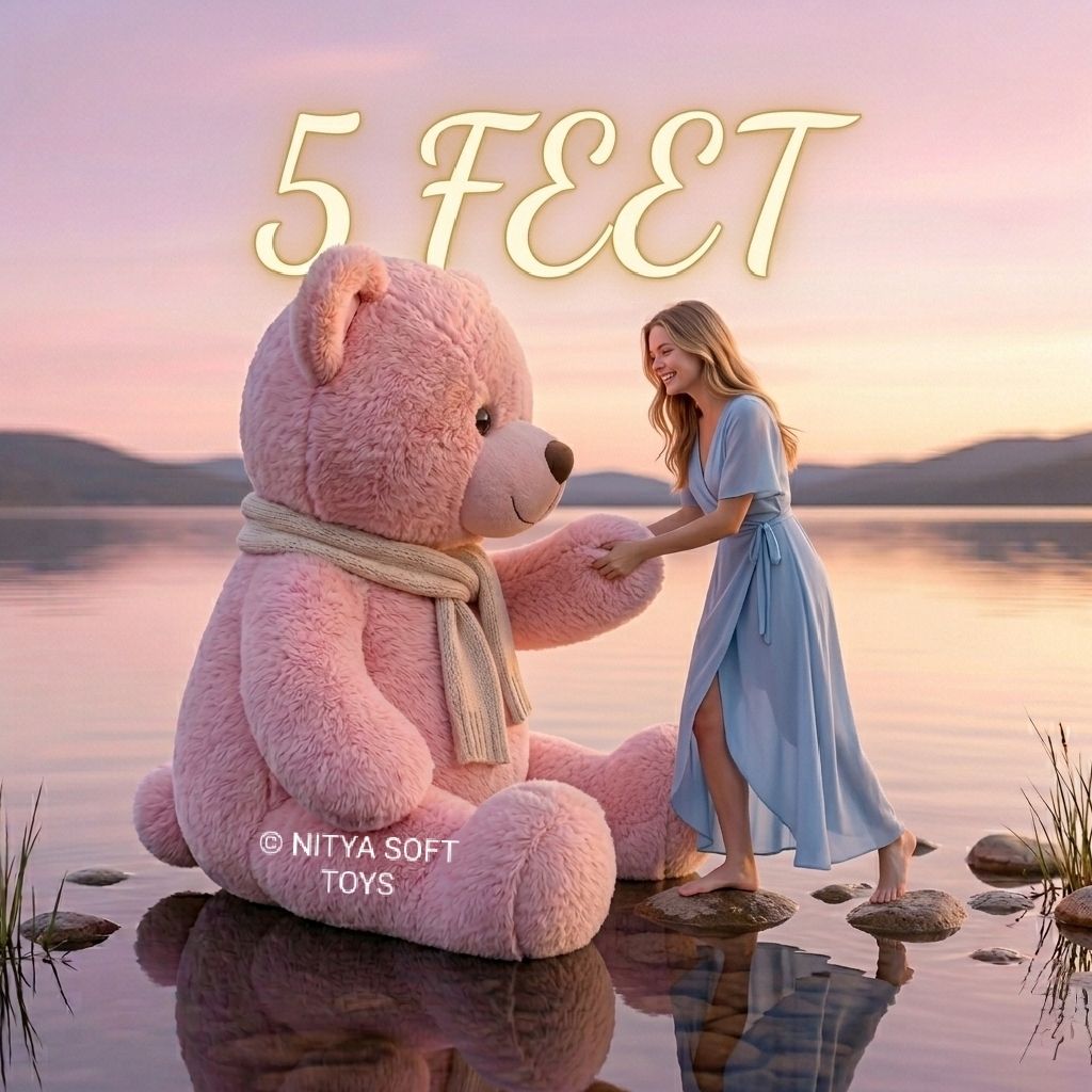 Large 60 Inch Pink Teddy Bear 5 Feet Stuffed Plush Toy For Gifting - 152 cm-image-43
