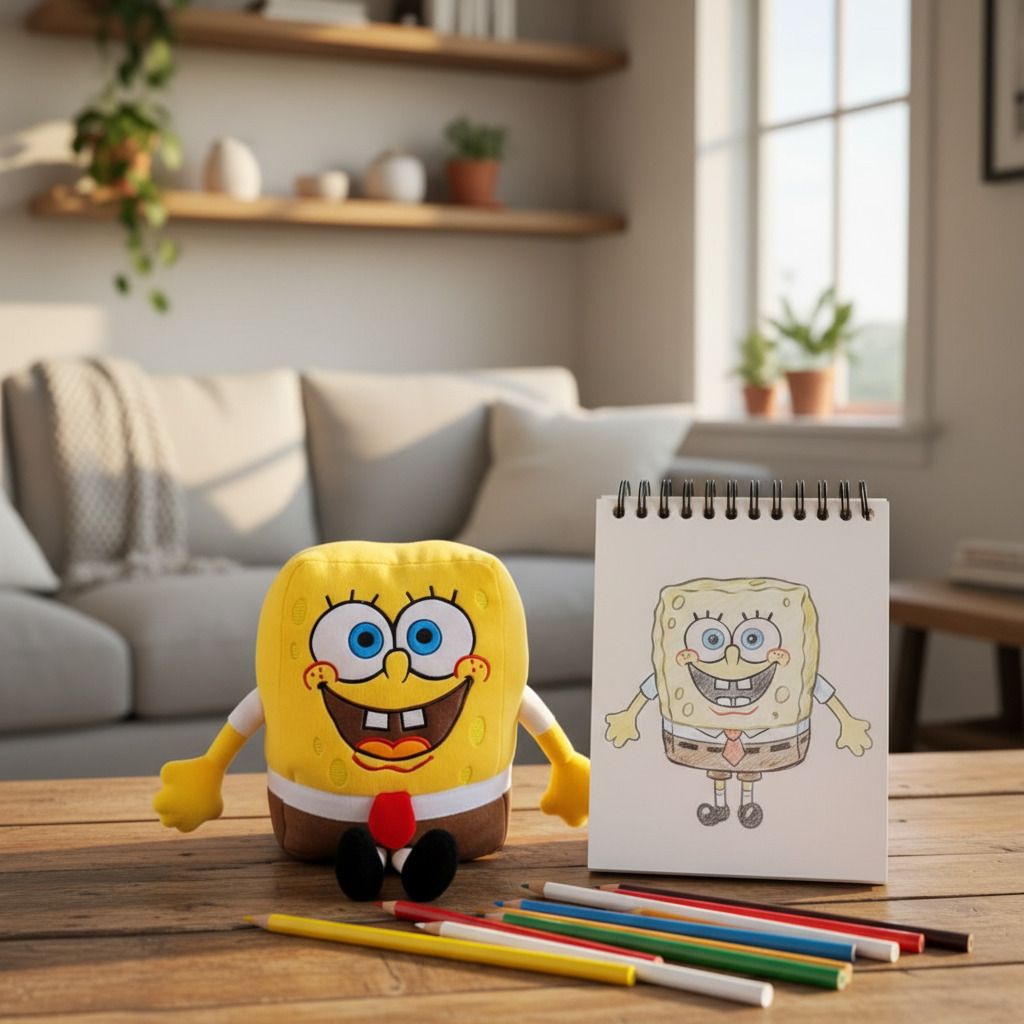 jr jack & rose Yellow Sponge Bob Premium Plush Toy for Cuddling - 30 cm-picture-17