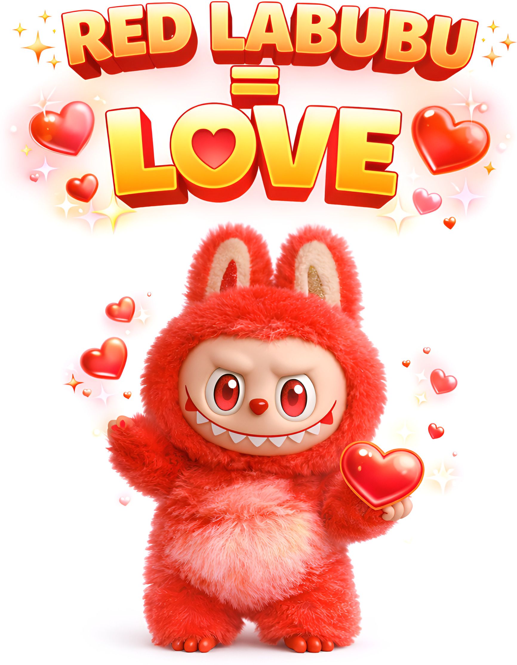 RED Labubu Doll |Big Into Energy Love Edition |Best Soft Plush Toy For Gift - 17 cm-image-48