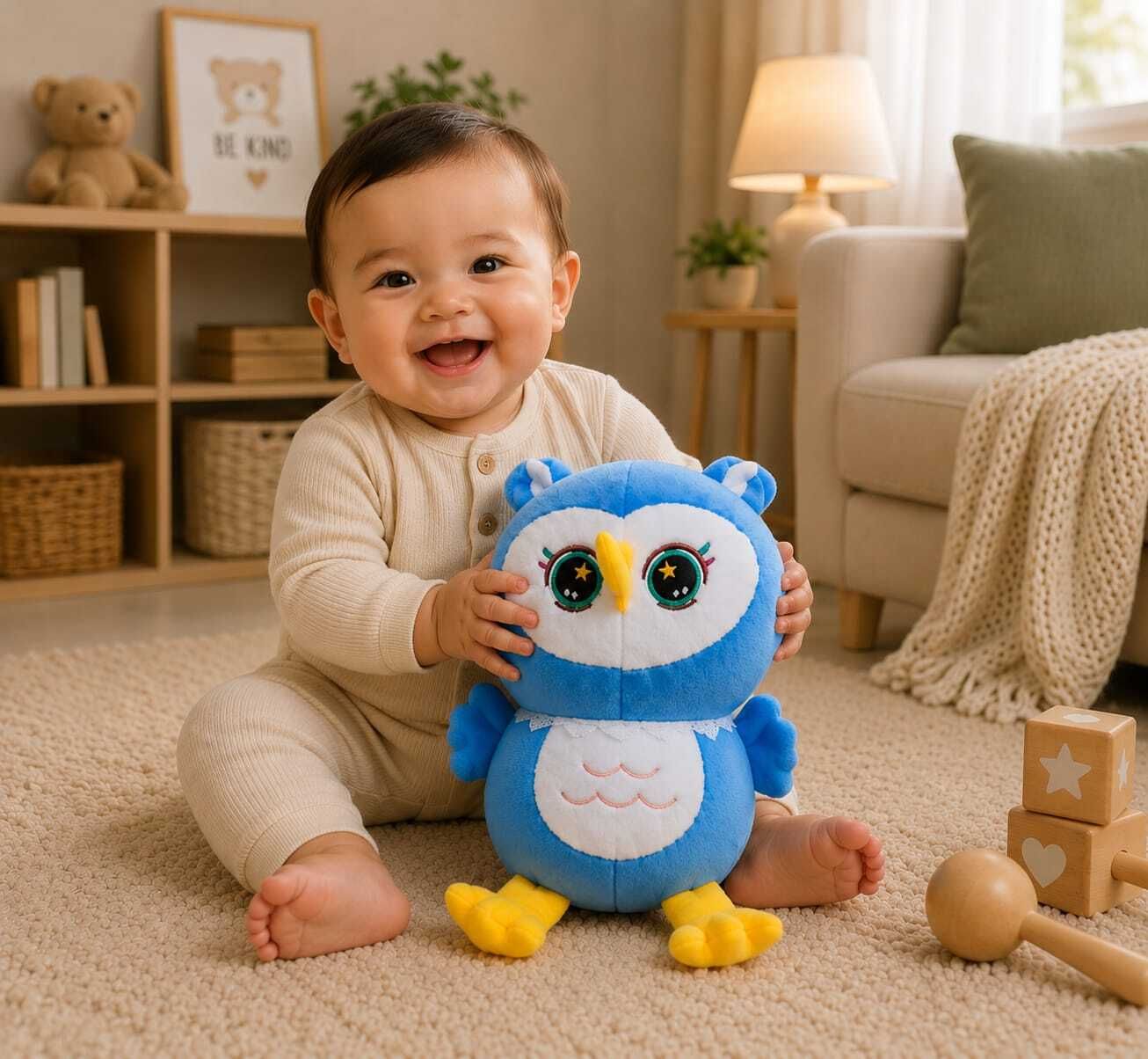 intelligent Cute Cuddly Owl Bird Stuffed Soft (IND*02)Plush Kids Animal - 21 cm-picture-48