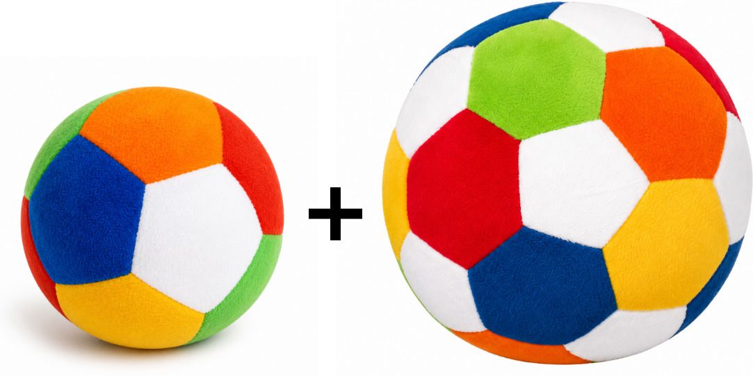 Soft Plush Ball Combo Pack of 2 for Kids | 10cm & 22cm Multicolor Balls - 20 cm-image-32