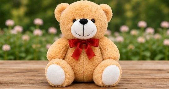 Cute small Brown Teddy Bear Soft Toy Plush Stuffed Animal for Kids - 20 cm-image-2