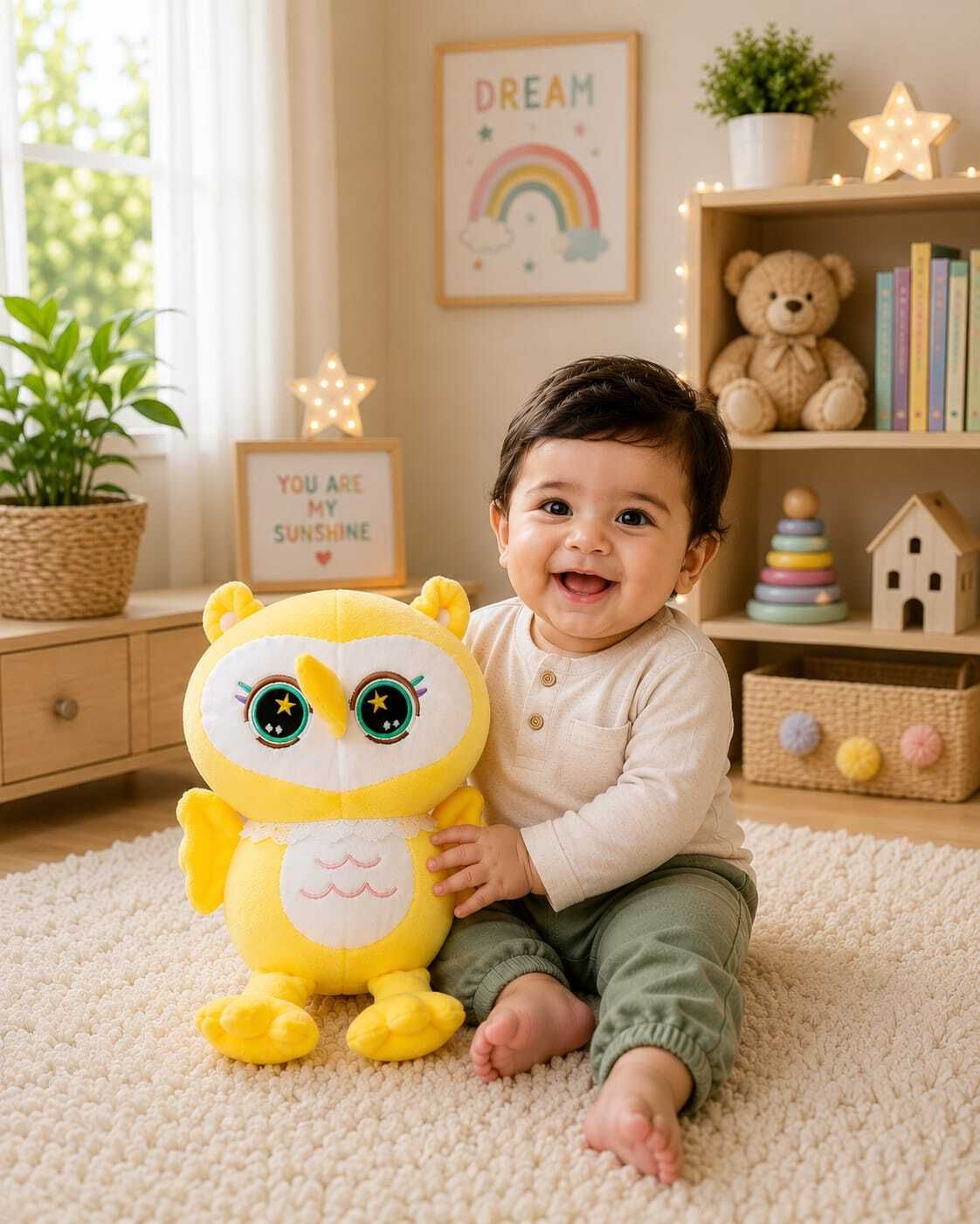 tiny tales Cute Cuddly Owl Bird Stuffed Soft (IND*22)Plush Kids Animal - 21 cm-picture-38