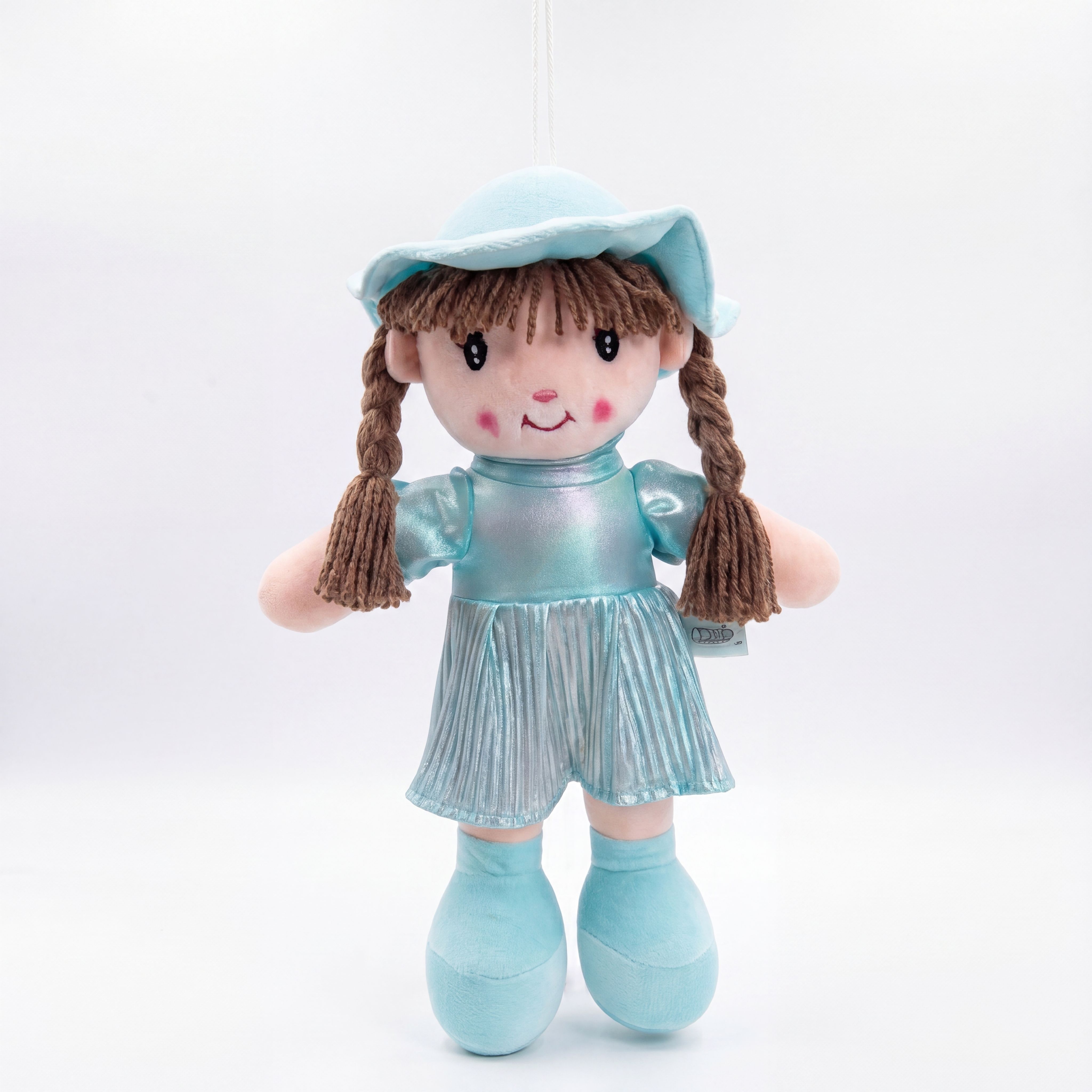 Cute Hanging Plush Rag Doll with Hat & Braided Hair Soft Toy for Girls Kids - 42 cm-image-37