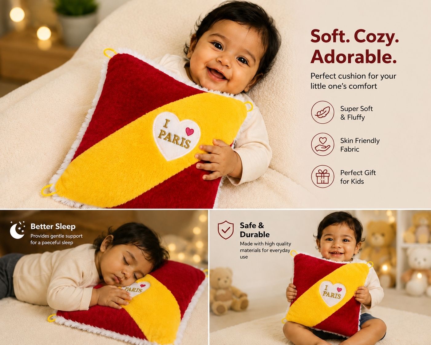 raj interprise Soft Plush Cushion - 350 mm-picture-35