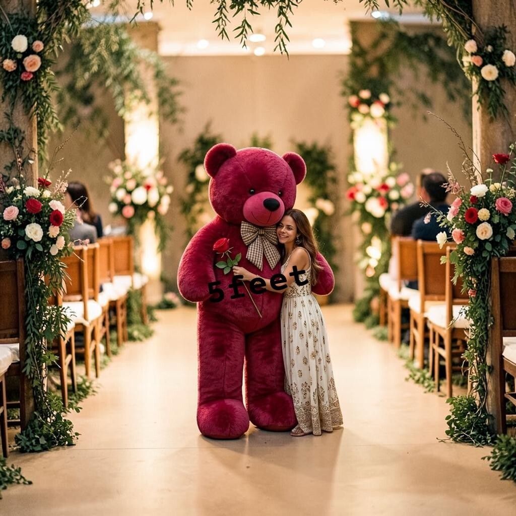 New Lovely 5 Feet Red Teddy Bear for Kids Room Setup and Photoshoots - 60 inch-image-32